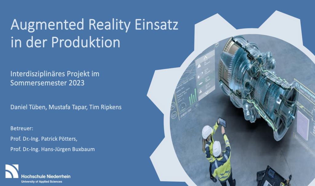 Poster des Projektes "AR-Einsatz in der Produktion"
